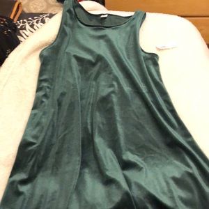 Green velvet dress